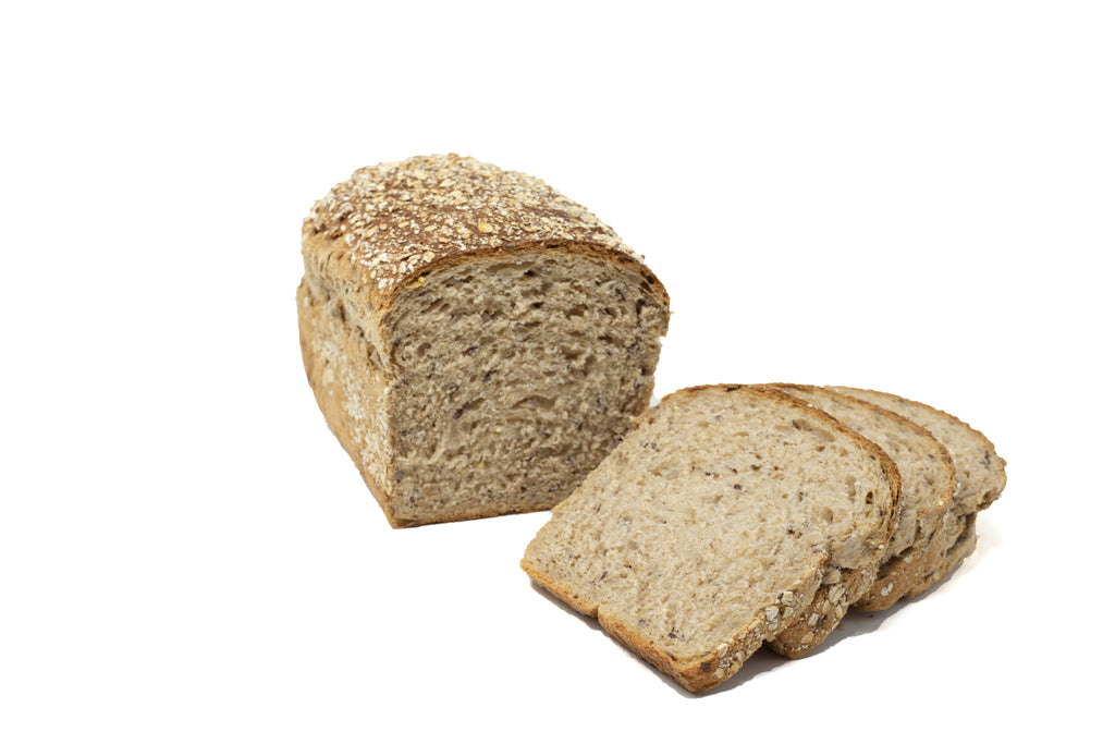 Whole grain bread loaf sliced