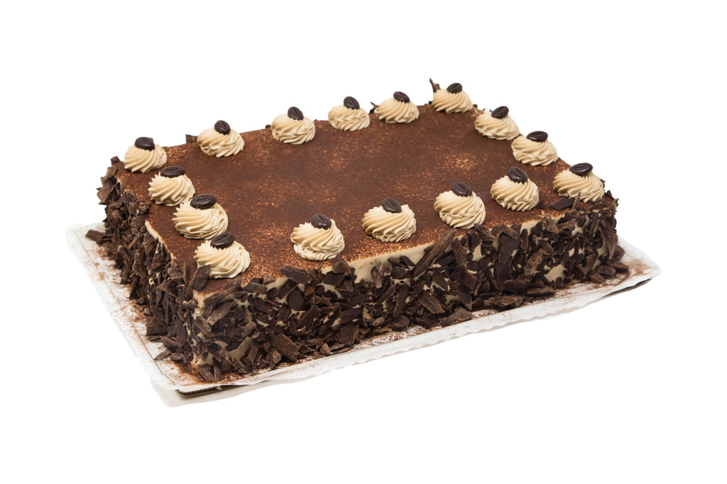 Photo of half sheet of cappuccino cake