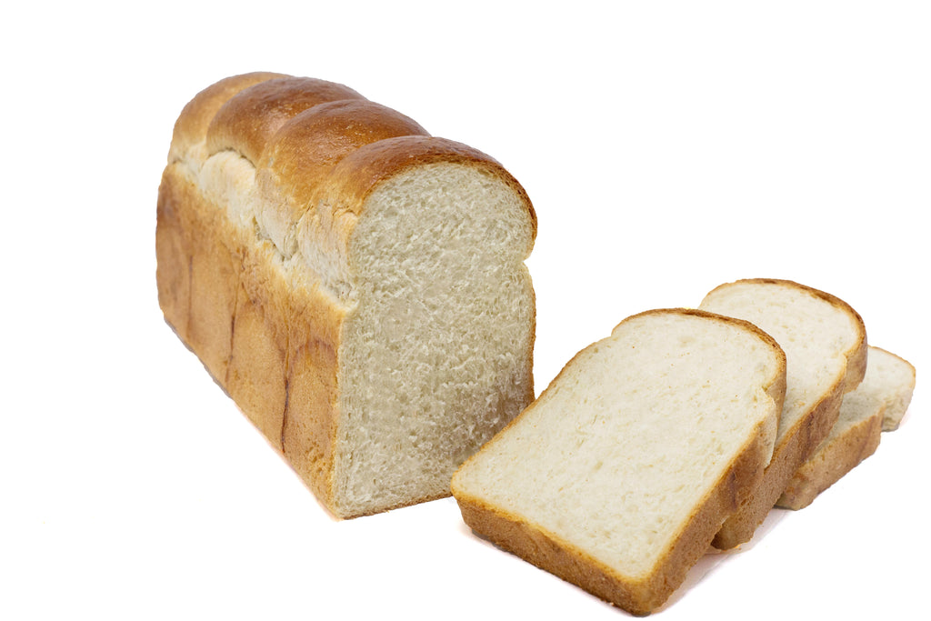 Photo of English bread loaf, sliced